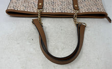 Load image into Gallery viewer, Calvin Klein Womens Brown Beige Signature Print Leather Double Handle Tote Bag