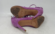 Load image into Gallery viewer, Coach Womens Kira Purple Suede Lace-Up Stiletto Heel Strappy Sandals Size 5B