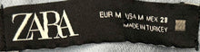 Load image into Gallery viewer, Zara Womens Light Blue High Waist Side Zip Pockets Bermuda Shorts Size Medium