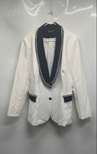 Load image into Gallery viewer, Nova Luxe Womens White Black Embellished Single-Breasted Two-Button Blazer Sz 3X