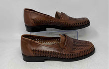 Load image into Gallery viewer, Giorgio Brutini Mens Brown Woven Leather Moc Toe Slip-On Loafer Shoes Size 10.5