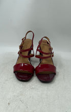 Load image into Gallery viewer, Calvin Klein Womens Caisiey Red Leather Open Toe Buckle Strappy Heels Size 5