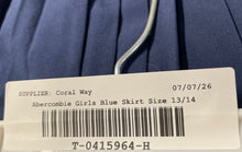 Load image into Gallery viewer, Abercrombie & Fitch Girls Blue Regular Fit Pull-On Pleated Mini Skort Size 13/14