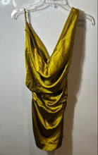 Load image into Gallery viewer, Prettylittlething Womens Yellow Cowl Neck Sleeveless Mini Dress Size 4
