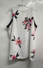 Load image into Gallery viewer, Alfani Womens White Black Pink Floral Print Sleeveless Blouse Top Size 16