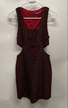 Load image into Gallery viewer, Express Womens Red Shimmer Sleeveless Square Neck Cut Out Waist Mini Dress Sz 4