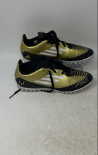 Load image into Gallery viewer, Adidas Kids F50 Club Messi Black Gold Round Toe Lace-Up Soccer Shoes Size 5.5