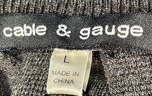 Load image into Gallery viewer, Cable & Gauge Womens Gray Long Sleeve Cardigan Sweater Size Large With Tag