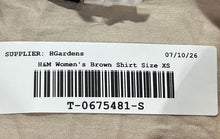 Load image into Gallery viewer, Divided By H&M Womens Brown Long Sleeve Regular Fit Button-Up Shirt Size XXS
