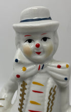 Load image into Gallery viewer, Vintage Porcelain Ceramic Hand Painted Holding An Umbrella Clown Statue Figurine