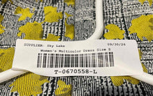 Load image into Gallery viewer, Apparalel Womens Gray Gold Floral Plaid Brocade Ruffle Fit & Flare Dress Size S