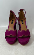 Load image into Gallery viewer, Kensie Womens Fuchsia Leather Ankle Strap Block Platform Heels Size 9M