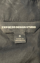 Load image into Gallery viewer, Express Womens Black Sleeveless Collared Button Front Ruffle A-Line Dress Size 8