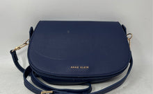 Load image into Gallery viewer, Anne Klein Womens Blue Leather Adjustable Strap Inner Pocket Crossbody Bag