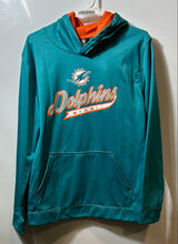 Load image into Gallery viewer, NFL Team Apparel Unisex Kids Aqua Miami Dolphins Long Sleeve Pullover Hoodie XL