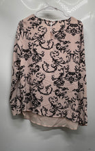 Load image into Gallery viewer, The Limited Womens Pink Black Floral Long Sleeve Blouse Top Size Medium