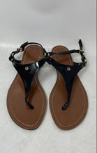 Load image into Gallery viewer, Lauren Ralph Lauren Womens Black Leather Buckle Open Toe Thong Sandals Size 9B