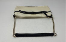 Load image into Gallery viewer, Kate Spade Womens White Black Pebbled Leather Bow Chain Strap Shoulder Handbag