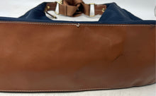 Load image into Gallery viewer, Calvin Klein Womens Blue Brown Outer Pockets Adjustable Strap Shoulder Bag