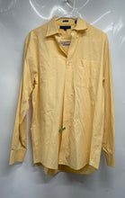 Load image into Gallery viewer, Tommy Hilfiger Mens Yellow Cotton Long Sleeve Collared Dress Shirt Size 15.5