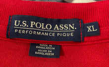 Load image into Gallery viewer, U.S. Polo Assn. Mens Red Short Sleeve Button Front Collared Polo Shirt Size XL