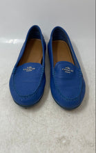 Load image into Gallery viewer, Coach Womens Marley Blue Leather Round Toe Slip-On Flat Loafer Shoes Size 6
