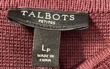 Load image into Gallery viewer, Talbots Womens Burgundy Knitted Long Sleeve Button Front Cardigan Sweater Size L