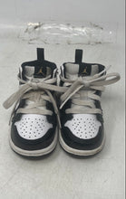 Load image into Gallery viewer, Nike Kids Air Jordan 1 Mid Patent SE Black White & Gold Sneaker Shoes Size 5C