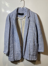 Load image into Gallery viewer, Zara Womens Blue Heather Pockets Long Sleeve Open-Front Blazer Size Large