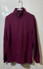 Load image into Gallery viewer, Polo Ralph Lauren Mens Burgundy Long Sleeve Mock Neck 1/4 Zip Sweatshirt Size M