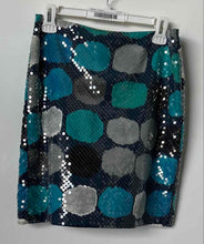 Load image into Gallery viewer, Ann Taylor Womens Multicolor Circle Print Sequin Side Zip Mini Skirt Size 6P
