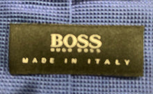Load image into Gallery viewer, Hugo Boss Mens Blue Textured Silk Keeper Loop Adjustable Pointed Tie