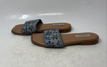 Load image into Gallery viewer, Steve Madden Womens Kaiya Blue Denim Floral Cut-Out Slip-On Slide Sandals Sz 7.5