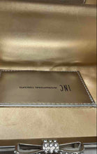 Load image into Gallery viewer, INC International Concepts Womens Gold Glitter Bow Clasp Mini Clutch Handbag