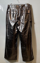 Load image into Gallery viewer, Forever 21 Womens Silver Flat Front Regular Fit Wide-Leg Trouser Pants Size L