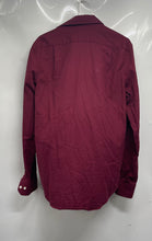 Load image into Gallery viewer, Tommy Hilfiger Mens Burgundy Long Sleeve Collared Pockets Dress Shirt Size M