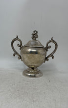 Load image into Gallery viewer, Vintage Silver-Tone Engraved Flatware Double Handle Footed Sugar Bowl With Lid