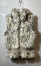 Load image into Gallery viewer, Jessica Simpson Womens Taupe Beige Faux Fur Sleeveless Full-Zip Hoodie Size M