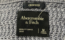 Load image into Gallery viewer, Abercrombie & Fitch Womens Blue Cotton Long Sleeve Cropped Pullover Sweater Sz M