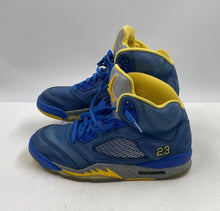Load image into Gallery viewer, Authentic Nike Mens Air Jordan 5 Retro Blue Sneakers Shoes Size 10 Worn Damaged