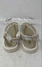 Load image into Gallery viewer, Michael Kors Girls Val White Gold Signature Print Open Toe Thong Sandals Size 11