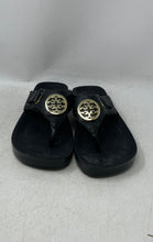 Load image into Gallery viewer, Aerothotic Womens Hazel Black Leather Slip-On Platform Thong Sandals Size EUR 40