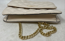 Load image into Gallery viewer, Aldo Womens Beige Leather Chain Strap Quilted Flap Shoulder Crossbody Handbag
