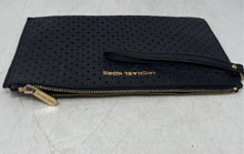 Load image into Gallery viewer, Michael Kors Womens Black Perforated Leather Zipper Wristlet Wallet