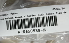 Load image into Gallery viewer, Steve Madden Womens Gold Leather High Stiletto Platform Heels Size 6 M
