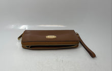 Load image into Gallery viewer, Michael Kors Womens Brown Leather Inner Pocket Card Holder Wristlet Wallet