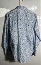 Load image into Gallery viewer, Robert Graham Mens Blue White Floral Classic Fit Button-Up Shirt Size S