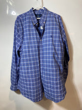 Load image into Gallery viewer, Ralph Lauren Mens Blue Plaid Slim Fit Long Sleeve Dress Shirt Size XL 17.5