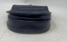 Load image into Gallery viewer, Vera Pelle Womens Blue Leather Adjustable Strap Flap Mini Crossbody Bag