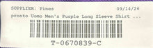Load image into Gallery viewer, Pronto Uomo Mens Purple Long Sleeve Non-Iron Dress Shirt Size 17 34/35 W/ Tag